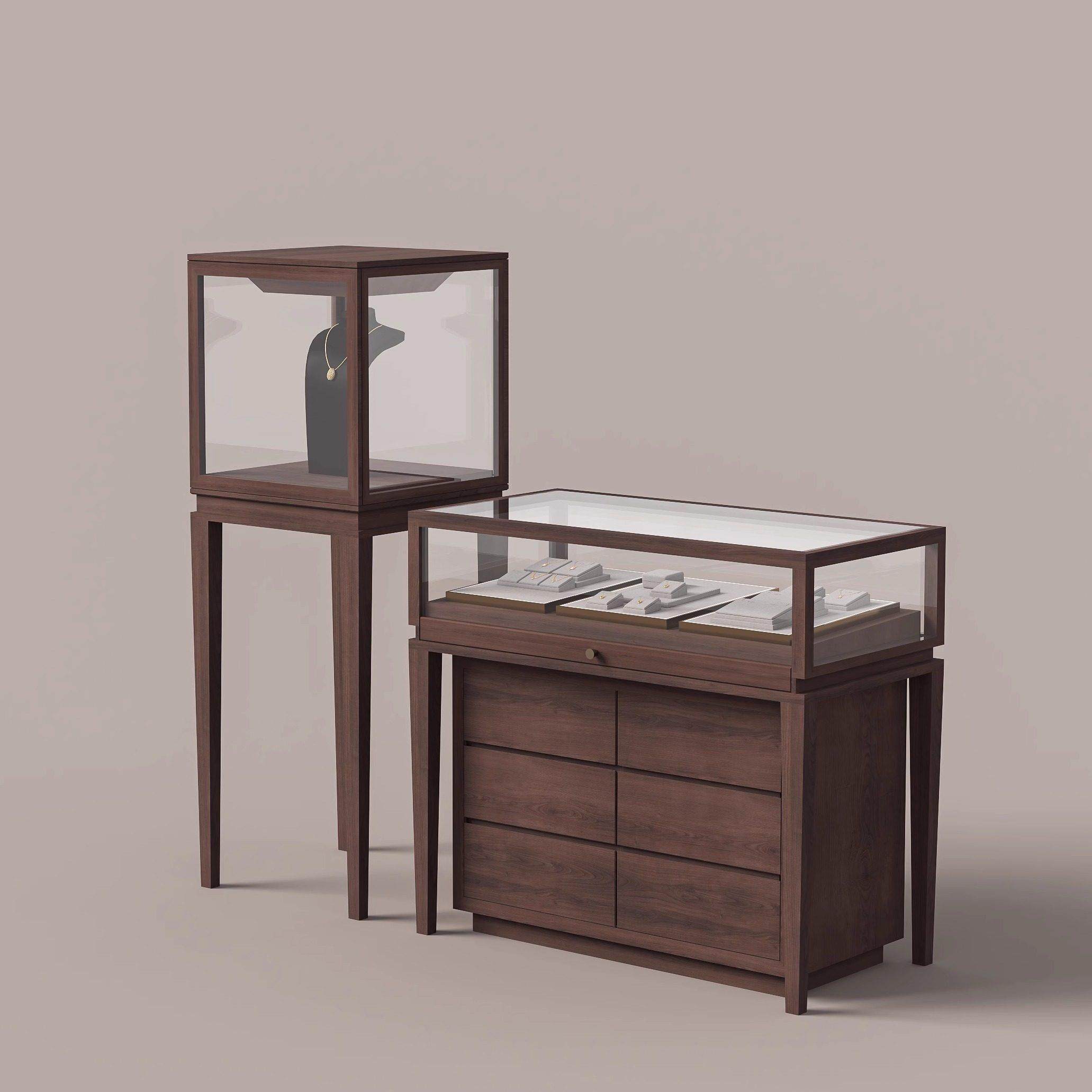 珠宝饰品展示柜玻璃展柜服装店流水台中岛柜奢侈品店精品陈列货柜