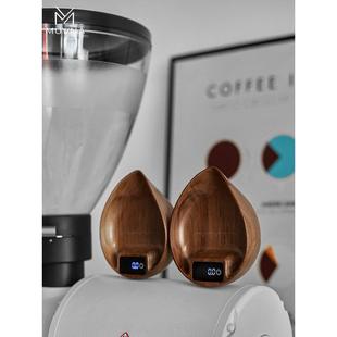 核桃木咖啡豆数字秤高精度咖啡托盘秤意大利手冲咖啡克秤电子称重