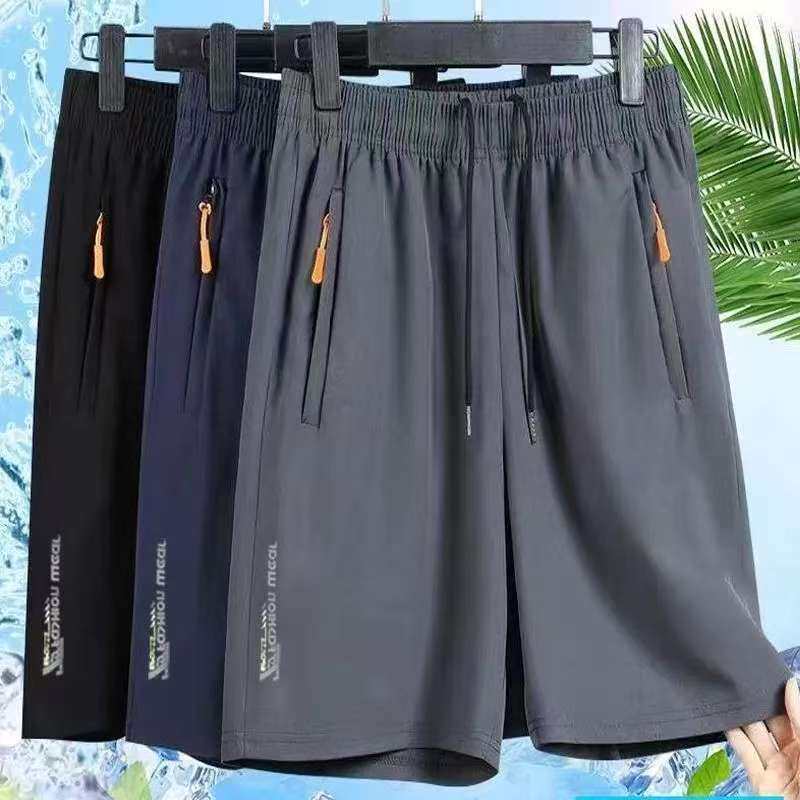 高档冰丝速干七分裤男士夏季外穿潮牌宽松直筒运动休闲裤薄款短裤