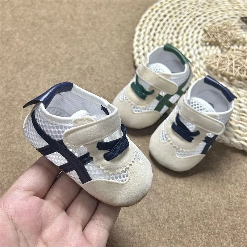 春夏0-1岁男女宝宝6-9-12个月婴儿软底防滑学步鞋运动拼色网布鞋