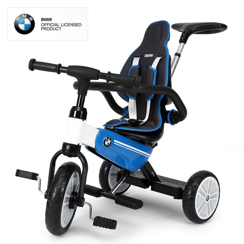 宝马授权RASTAR星辉儿童多功能折叠脚踏车三轮车溜娃神器手推车轻