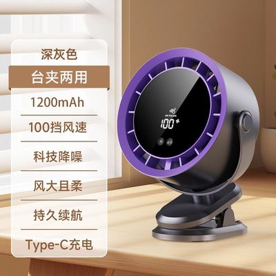 2025新款桌面小风扇静音办公室桌上夹式usb电风扇小型学生宿舍床