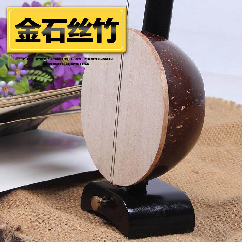 速发黑檀木方头民族拉弦乐器歌剧豫剧秦腔高中音板胡赠配件盒弓码