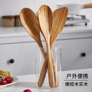 速发汤榄炒橄勺实木质斜铲木菜木铲木勺家用短柄小号锅铲套装平底