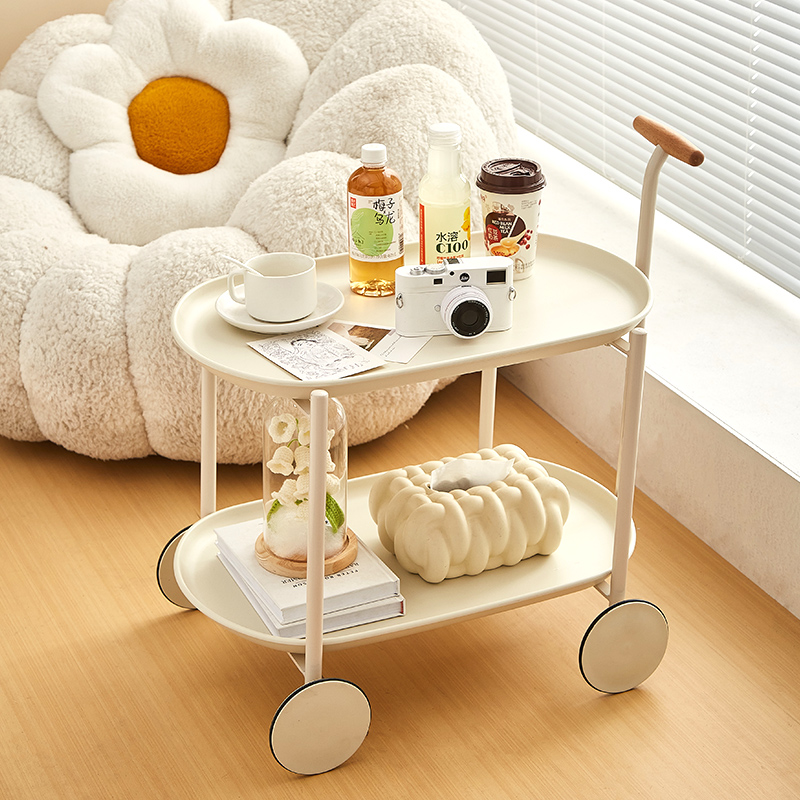 速发层油风客厅沙发边双奶置物架小推车摆件厅餐样品房茶几收纳装