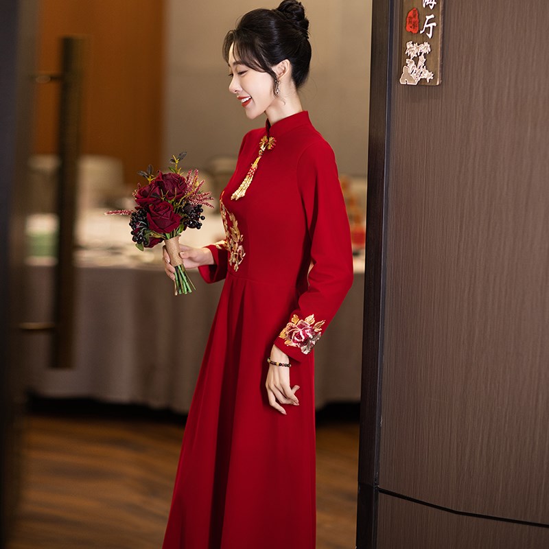 速发高级感改良中式旗袍敬酒服新礼服/晚装