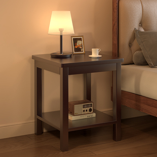 速发全实木床头柜20简4新款2约主卧纯轻级高奢感床边柜置物架