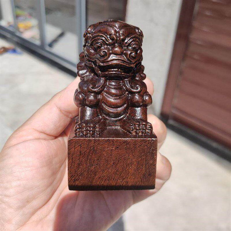 速发直销新款非洲黑檀木木雕摆件帅印实木手工雕刻狮子印章木质5c