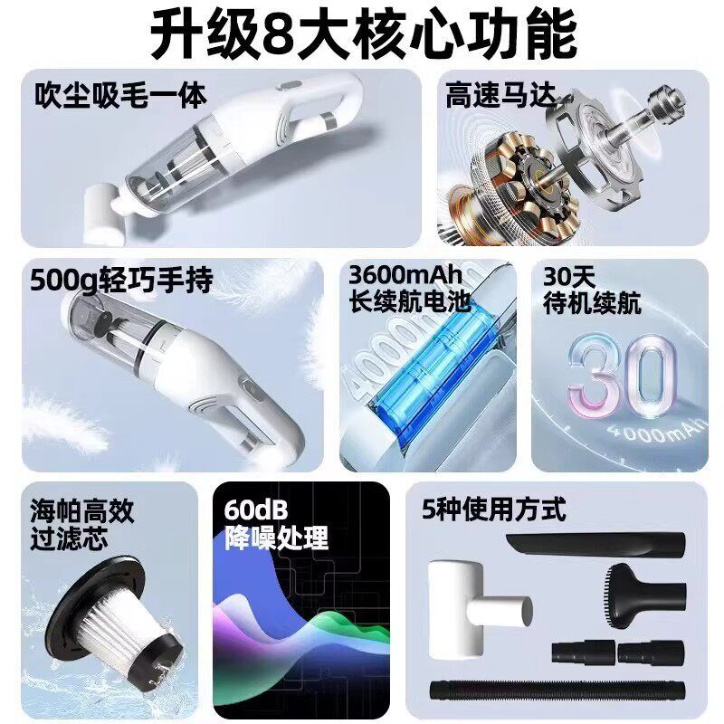 速发日本无线家用大吸力手持新款小型吸毛器车载沙发地毯吸尘机