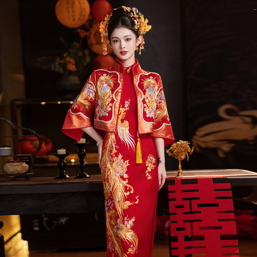 新中式秀禾服2025新款刺绣结婚嫁衣新娘敬酒服出阁礼服龙凤褂旗袍