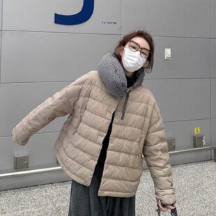 TYJR 冬季新款2025年韩版宽松圆领时尚轻薄短款羽绒服棉服外套女