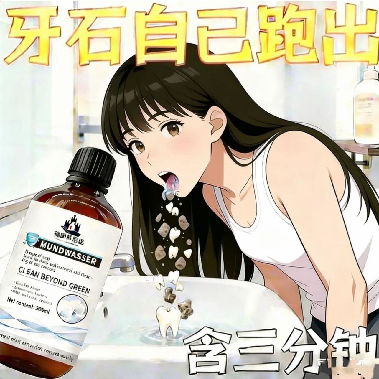 【源自德国】德国慕尼堡漱口水牙石溶解口腔异物漱口水洗牙齿污垢