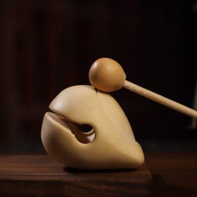 黄杨木雕木鱼实木随身携带中式手把件打击乐器佛系雕刻法器小摆件