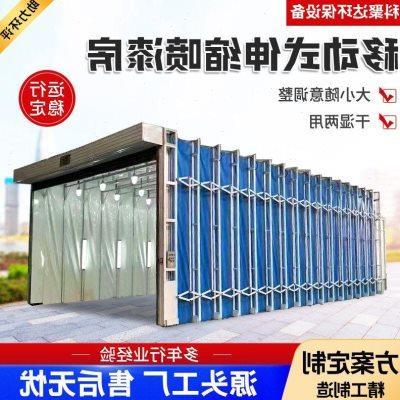 厂家定制工业移动式打磨伸缩喷漆烤漆房折叠轨道自动移动式伸缩房