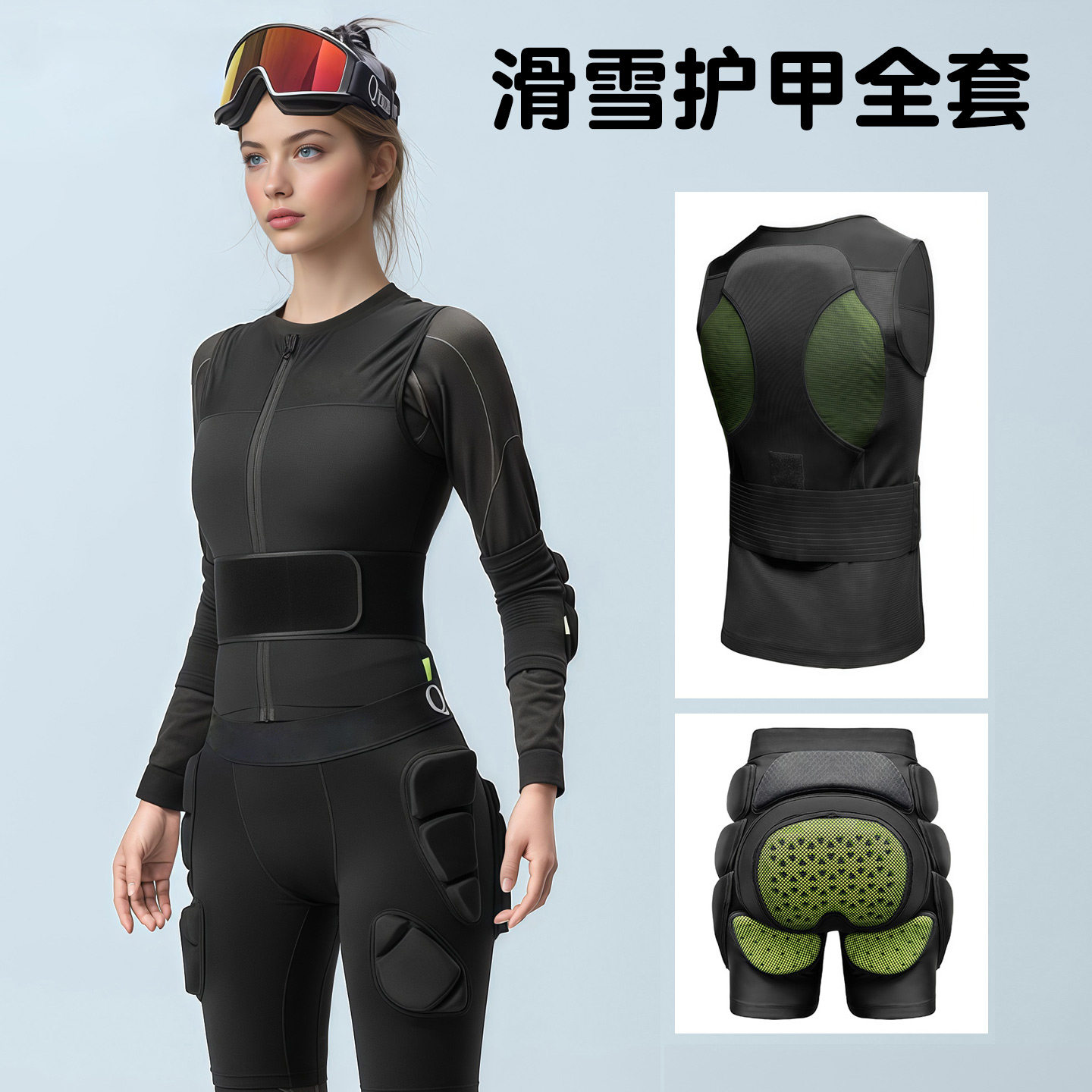 滑雪护甲背心女护臀护肘护膝装备