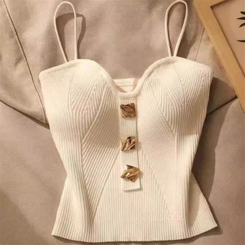 法式针织吊带背女夏内搭性感美背修身高级感打底抹胸上衣外穿