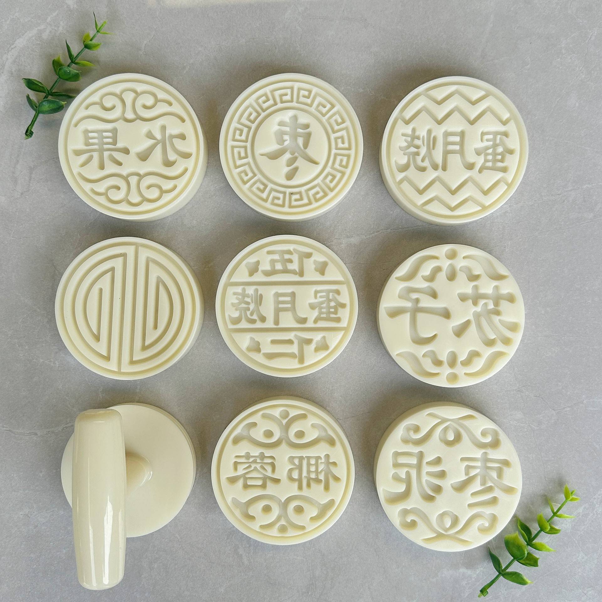 月蛋烧模具直径67mm蛋月烧模具苏式蛋皮月饼手压印章套装