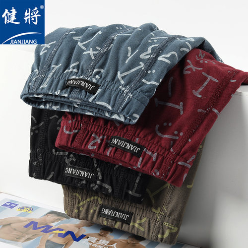 健将男士内裤纯棉男平角裤100%全棉加大码短裤宽松透气肥佬四角裤 - 封面