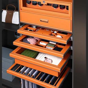 工厂多功能衣柜内置裤架首饰盒皮革抽衣帽间拉篮伸缩五金裤架