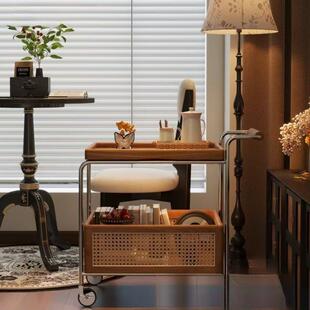 移动沙发边几家用茶几小推车非中可古风客厅子床头置物架实木卧室