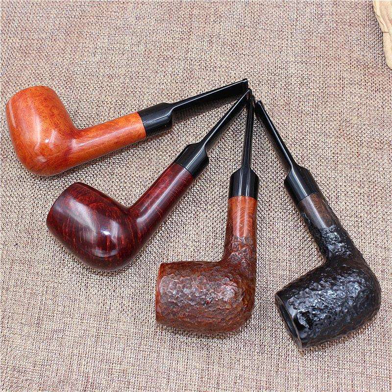 手工雕刻直式石楠木烟斗木质工厂过滤烟具新手入门专用烟杆大