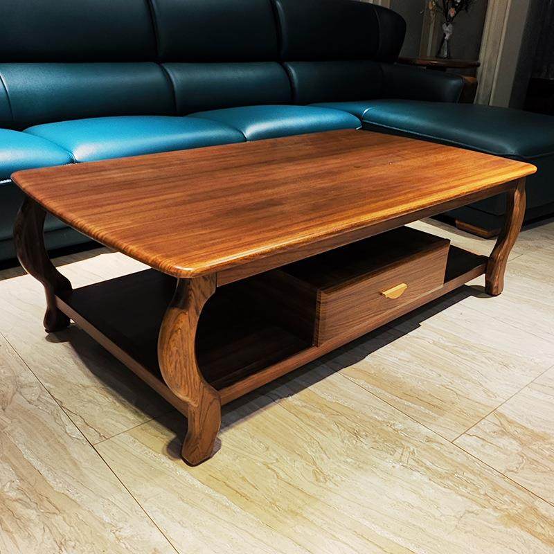 乌金木实木新中式大理石木面茶几电视柜组合中小户型客厅家具家用