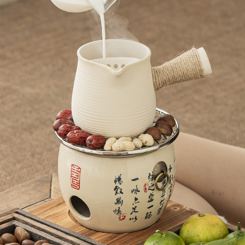 围炉煮茶家用室内烤火炉套装器具全套烤奶罐罐茶壶带盖户外碳炉