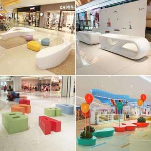 玻璃钢座椅户外坐凳商场创意公共等候休闲椅子景观异形休息长凳子