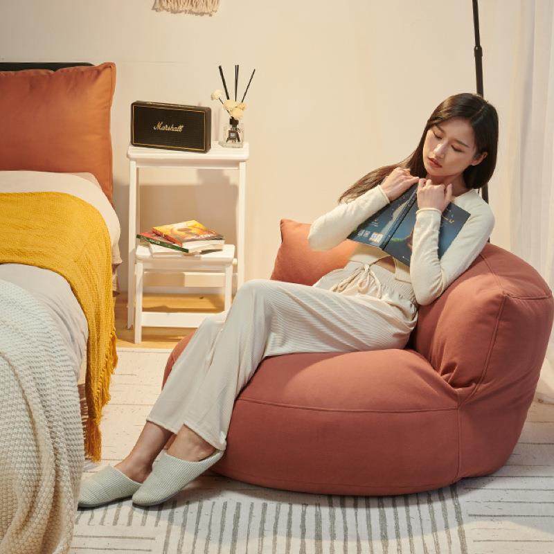 百莉科技布圆盘懒人沙发单人简约座椅客厅休闲阳台躺卧沙发