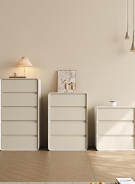 W8意式白色奶油风全实木五斗柜卧室现代简约收纳柜三斗柜客厅抽屉