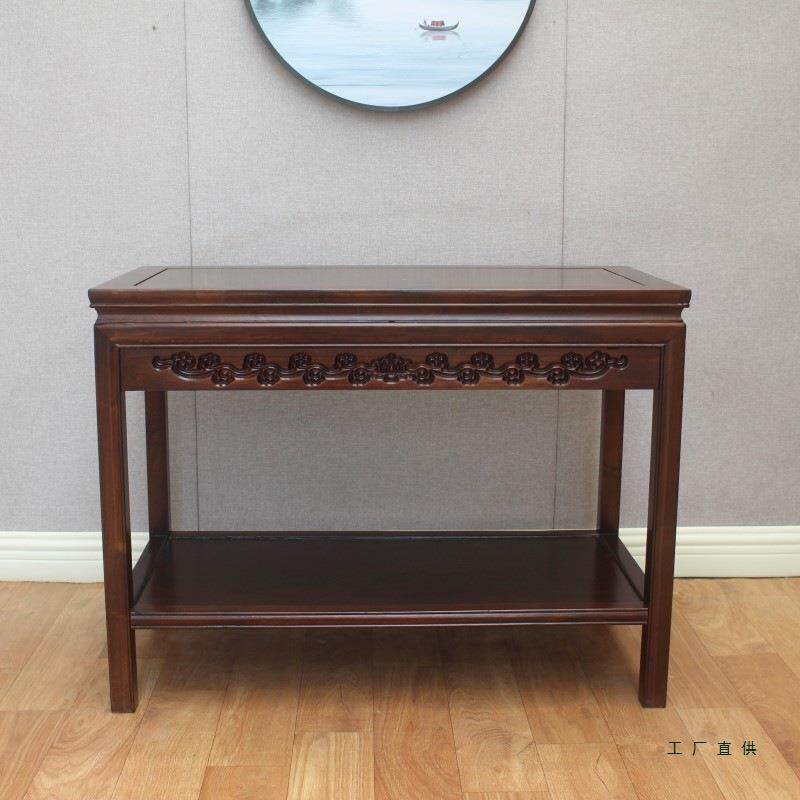 中式实木小茶几客厅家用小桌子榆木沙发边几简约长方形一体泡茶桌