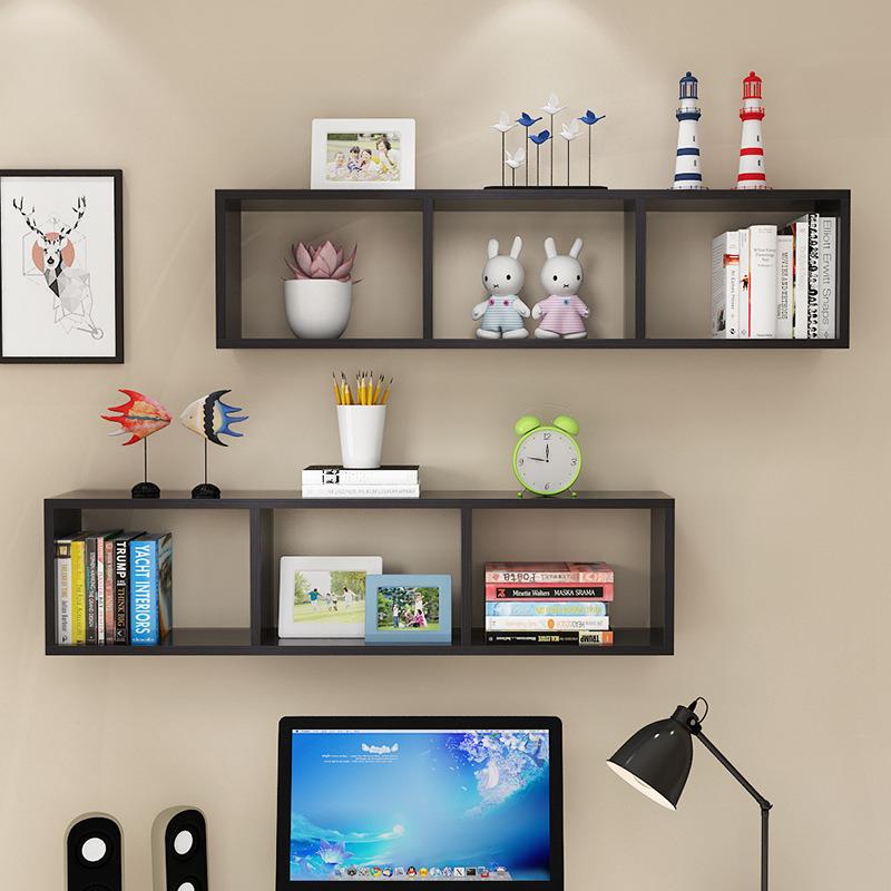 书架厨房置物架卫生间墙上装饰创意吊柜墙壁柜儿童壁挂隔板挂新款