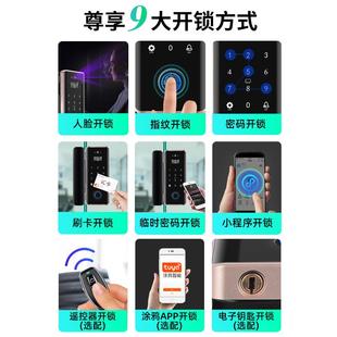 人脸识别智能锁办公室玻璃门锁密码锁单门双门推拉门免开孔门禁锁