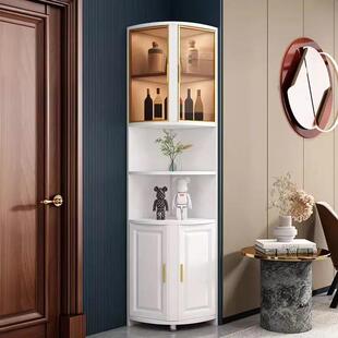 实木转角柜墙角三角边柜收纳储物置物架客厅卧室阳台转角储物柜子