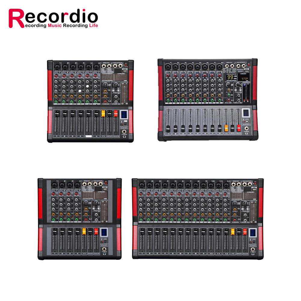 GAX-M12家用带功放的数字音频调音台KTV舞台多通道USB调音台