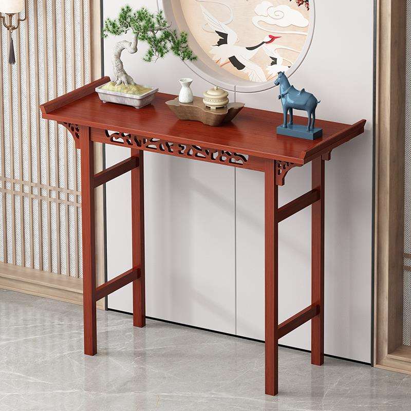 ly新中式玄关桌中堂条案长条桌入户门厅玄关台翘头条几案台供桌家
