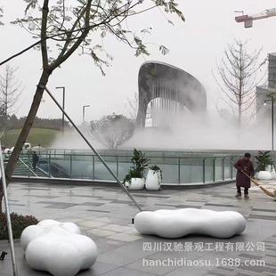 玻璃钢云朵座椅户外玻璃钢景观坐凳创意玻璃钢白色汽车漆休息椅