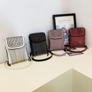 放手机和钥匙的小包2025新款斜挎包女盖流苏手机包韩版女士单肩包