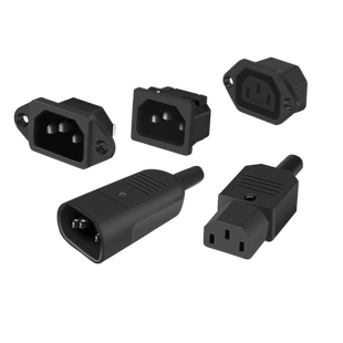 奎神电力 三芯品字插头电源线插头插座公头母头带线保险丝黄铜