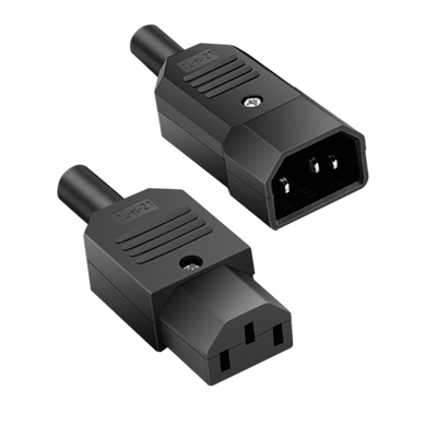 奎神电力 直头品字电源插头三芯插座10A 220V公母头大电流线插口