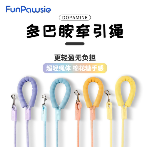 多巴胺彩色尼龙圆绳户外遛狗绳子