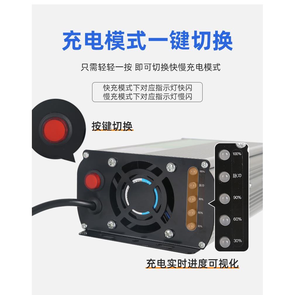 电动车快速充电器48v20A60v72v干电池电瓶车自动断电智能通用快充