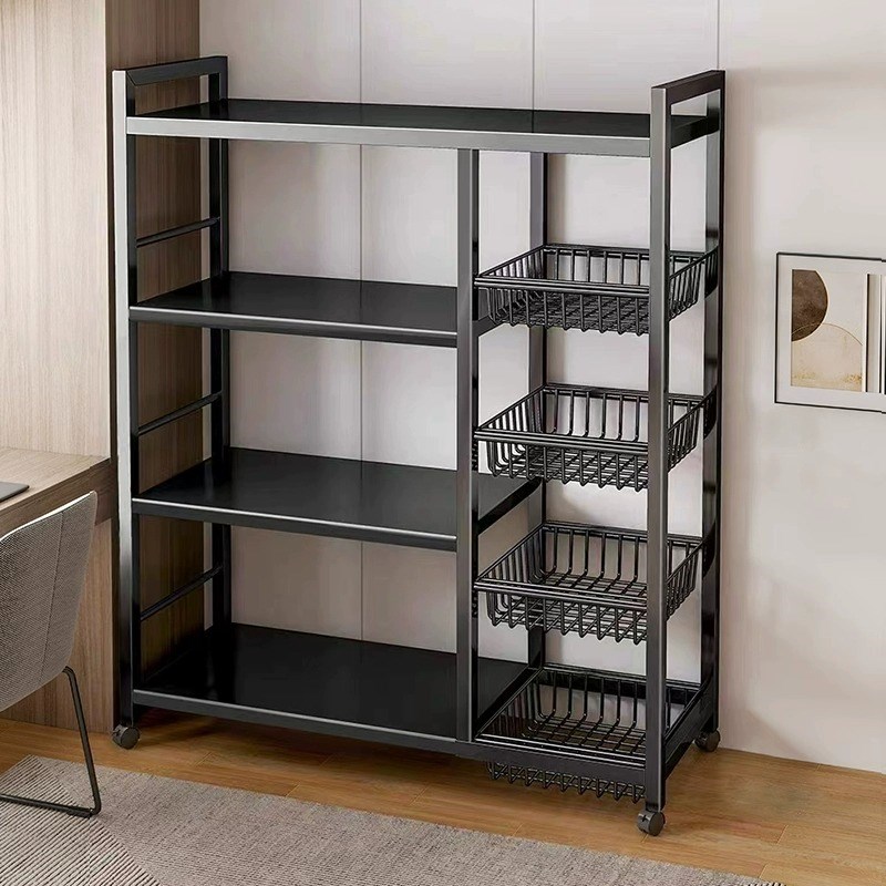 速发厨房收物架落地多层蔬菜置功架多纳能杂物架靠墙不锈钢储物架