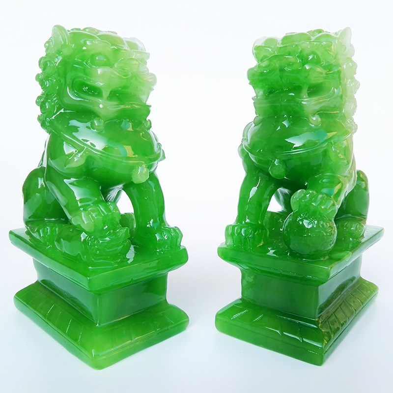 速发仿玉狮子摆件件对北京狮玉狮子摆一狮家居客厅电视柜摆件