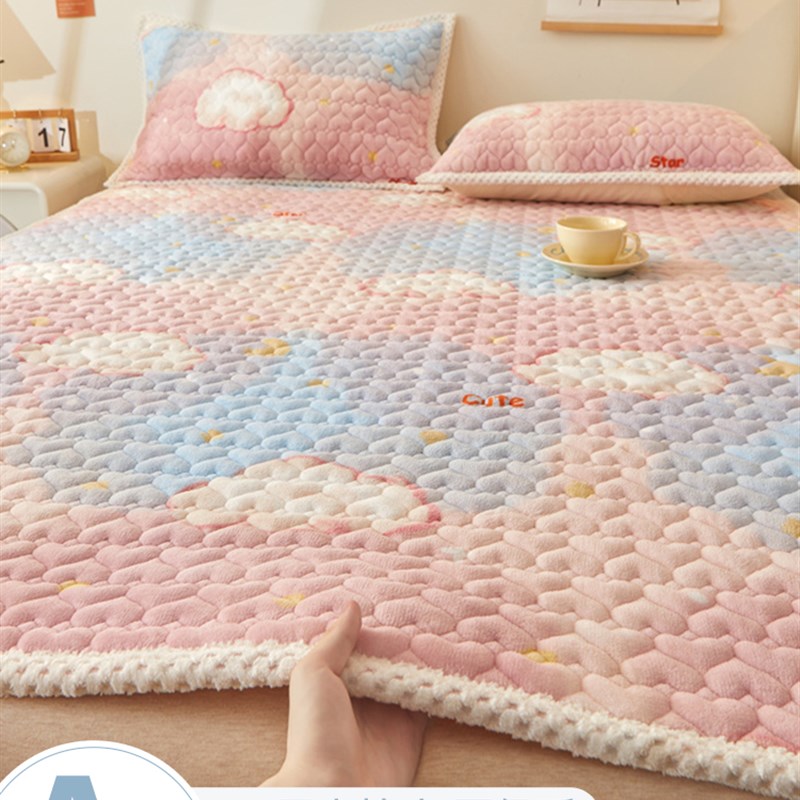 速发冬季A类羊羔牛生绒床垫软垫家用保护垫宿褥垫床舍学奶单人炕