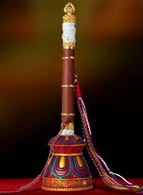 速发纯铜镀银格萨王尔想杖心权事成如意马鞭事业权杖装藏摆件装饰