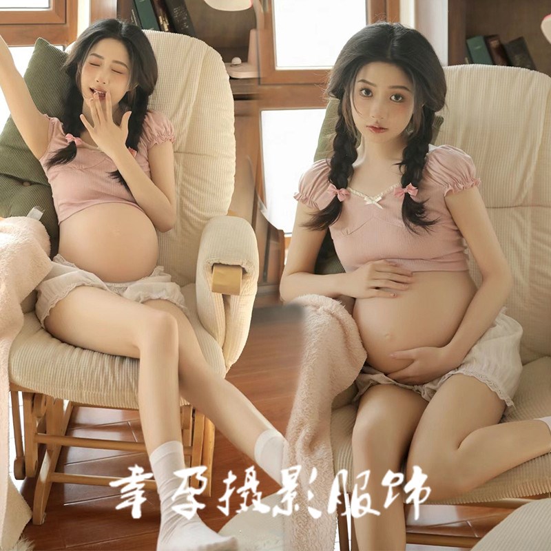 速发服清新影楼孕妇照服装韩系纯欲风性感孕妈肚大咪照衣小在家拍