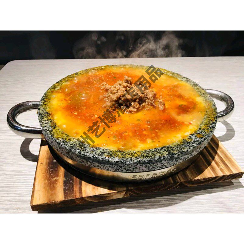 速发石锅砂锅锅垫子托盘方形木板木具底座木热防烫杉木带凹槽隔板
