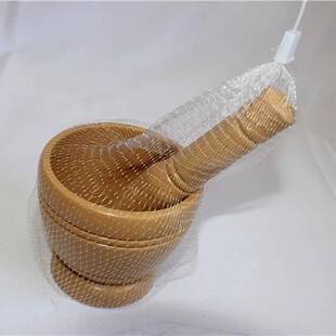 蒜臼子竹擂捣罐捣蒜泥器姜捣药罐钵碎研磨神器 捣蒜器家用老式
