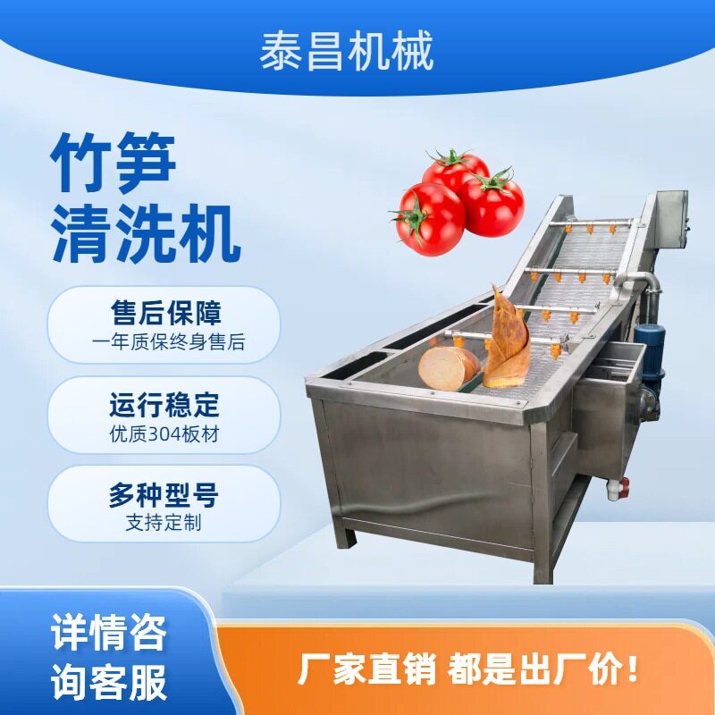 火锅笋片气泡清洗机大型清水笋笋片高压喷淋清洗设备鲜冬笋洗菜机